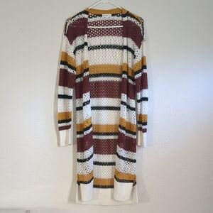 Small Crochet Striped Cardigan